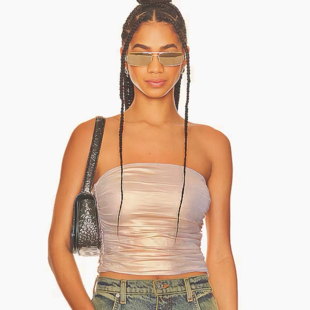 Superdown Demi Strapless Top Sz S - Metallic Gold (Revolve)
